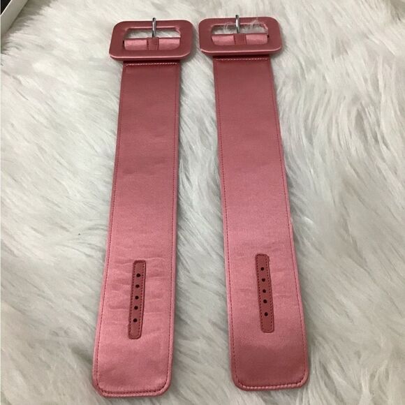 The Attico Pink Satin Ankle Cuffs - Picture 2 of 10